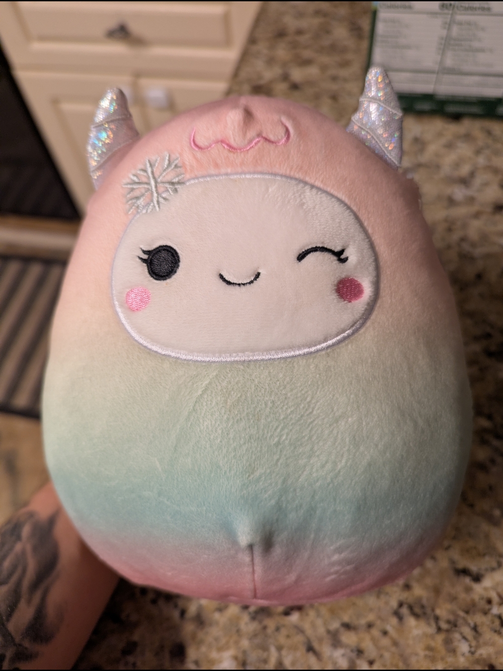 Squishmallows Pink Mint Cream Yara Holiday Tag Plush
